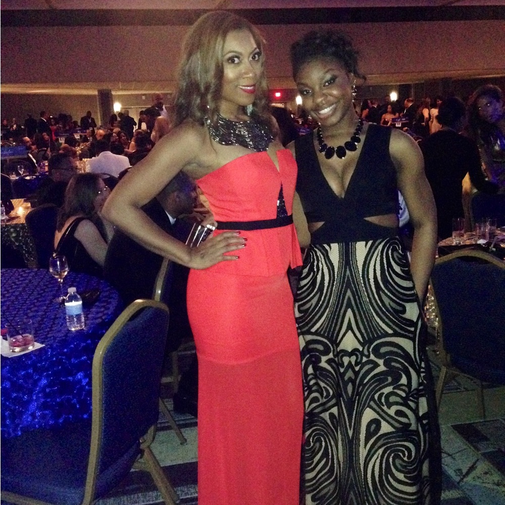Red Strapless BCBG Gown